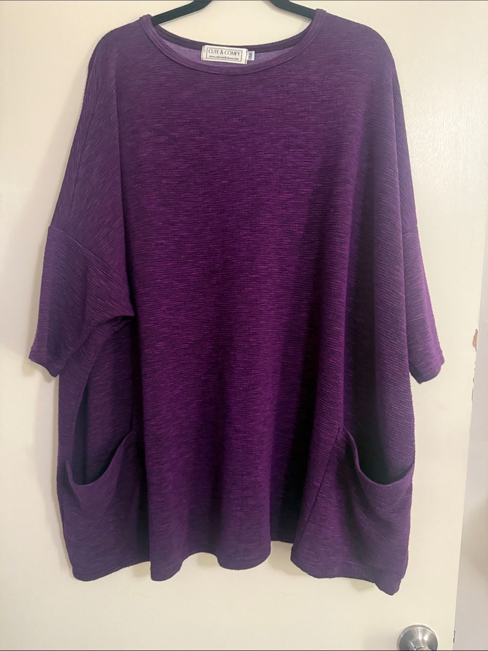 Women's Purple Oversized Pocket Tunic